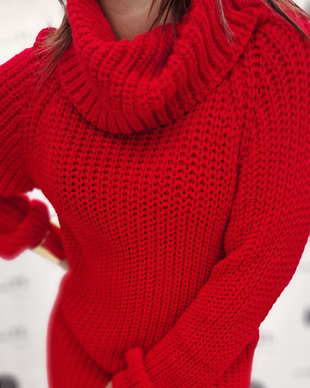 ABITO IN MAGLIA CON COLLO ALTO - rosso in paleTTe. abbigliamento