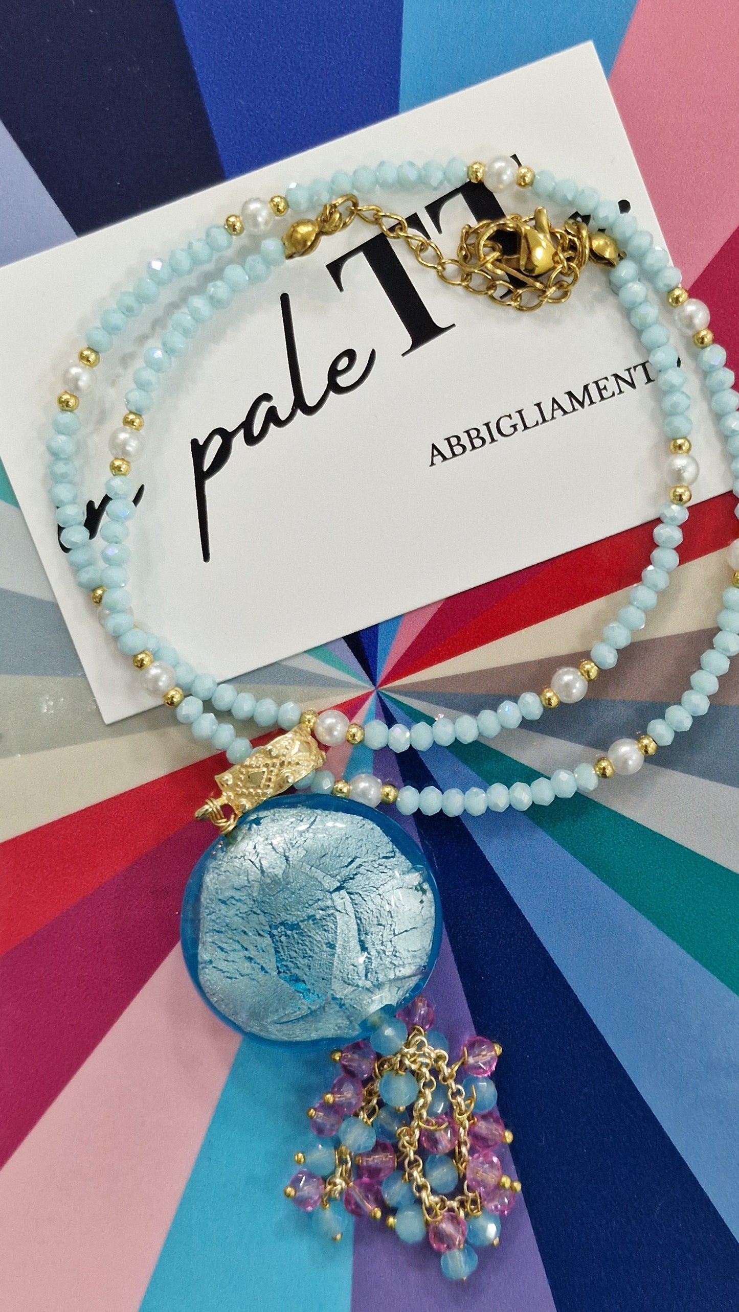 COLLANA OCEANO DI LUCE in paleTTe. abbigliamento