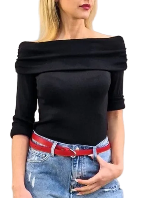 TOP CON SCOLLO A BARCA vari colori in paleTTe. abbigliamento
