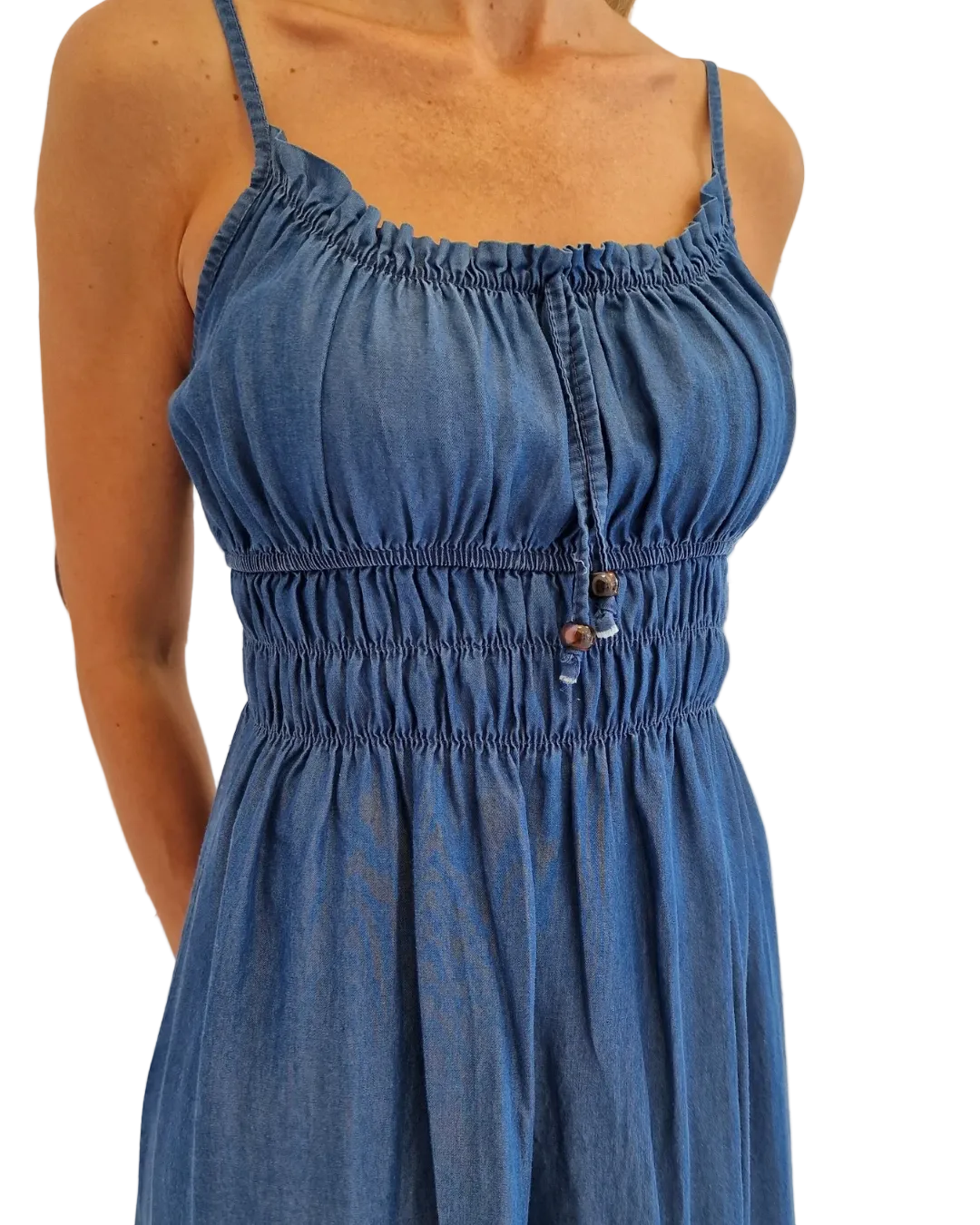 VESTITO LUNGO IN DENIM in paleTTe. abbigliamento