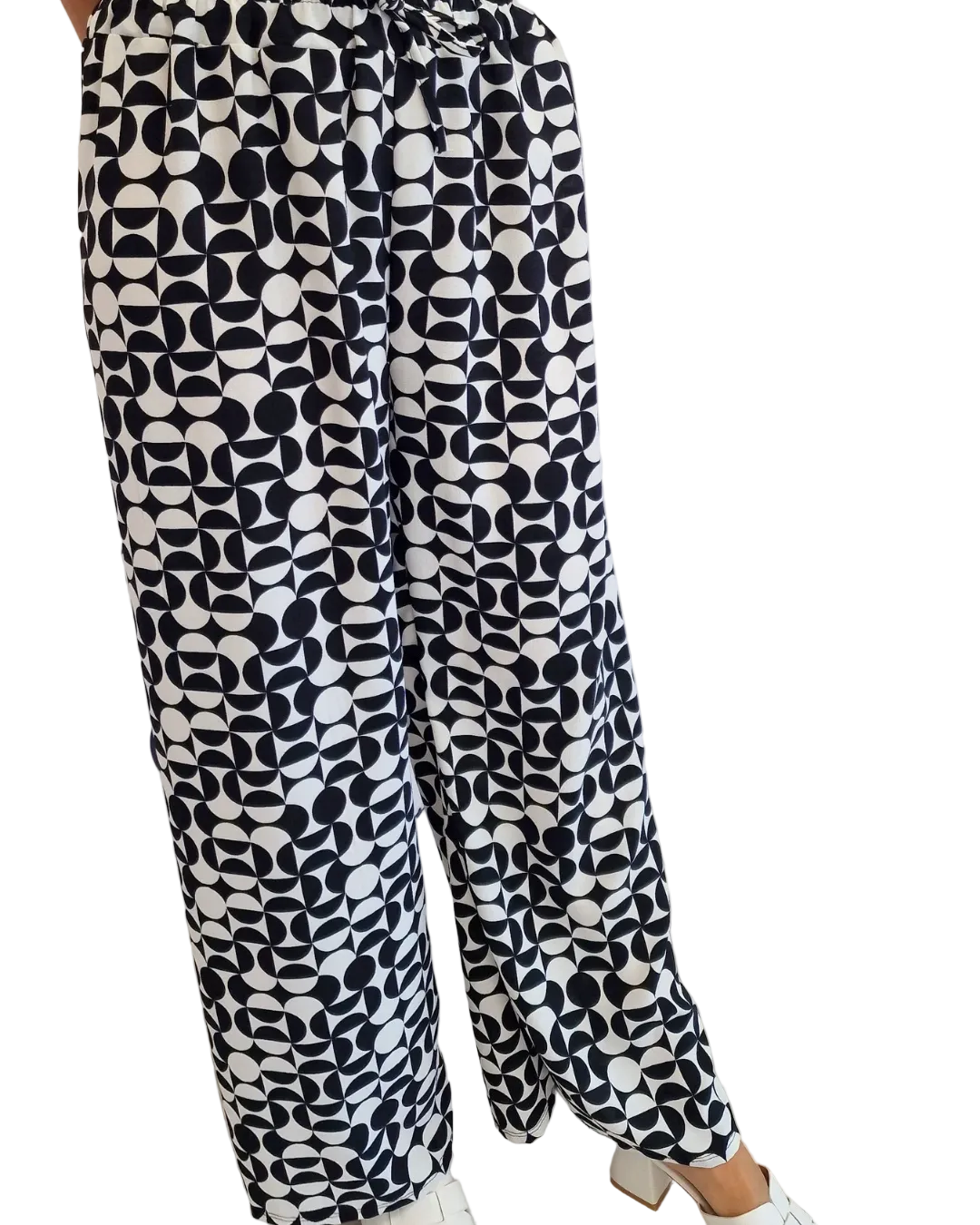 PANTALONE FANTASIA BLACK & WHITE in paleTTe. abbigliamento