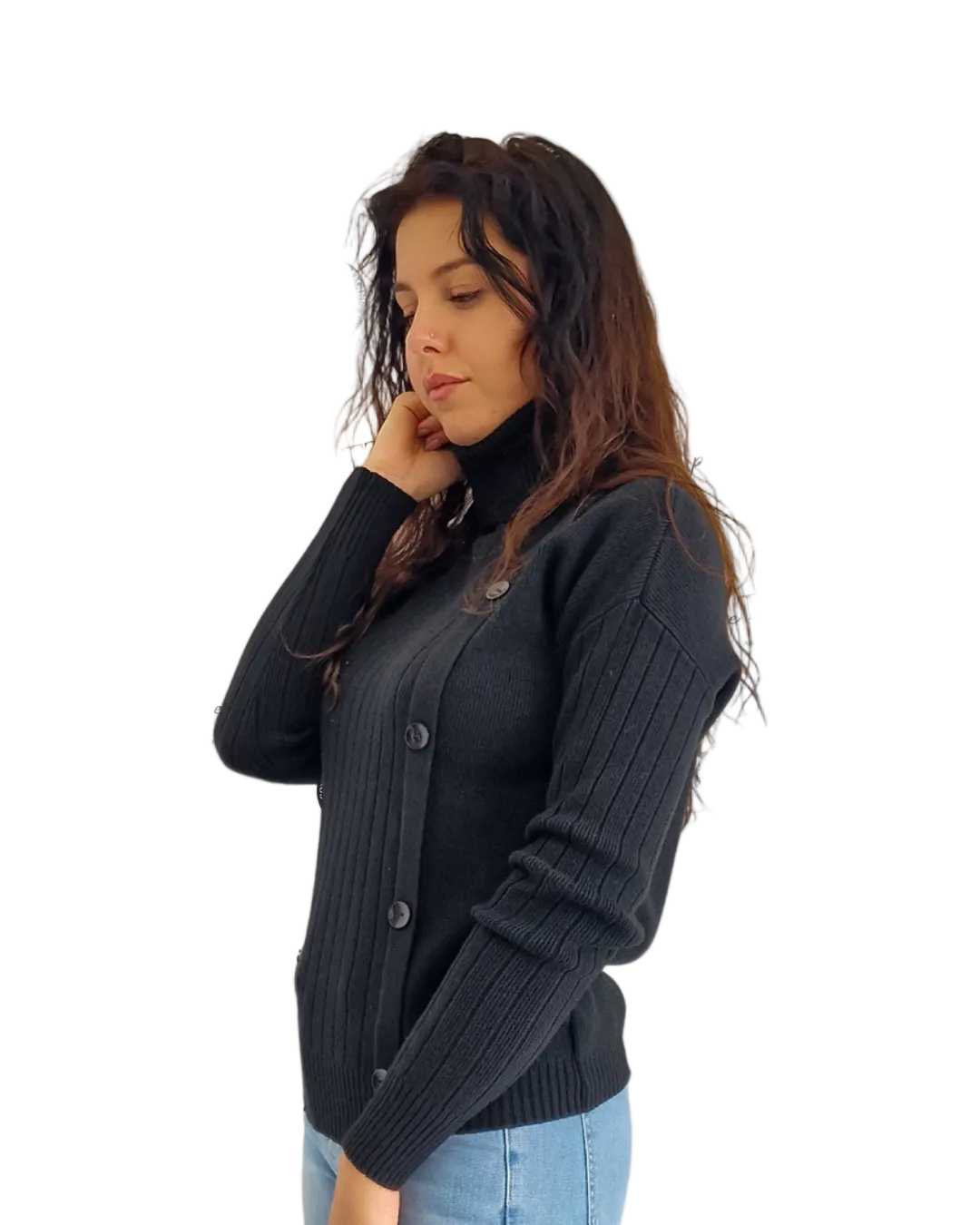 PULL COLLO ALTO "NERO" in paleTTe. abbigliamento