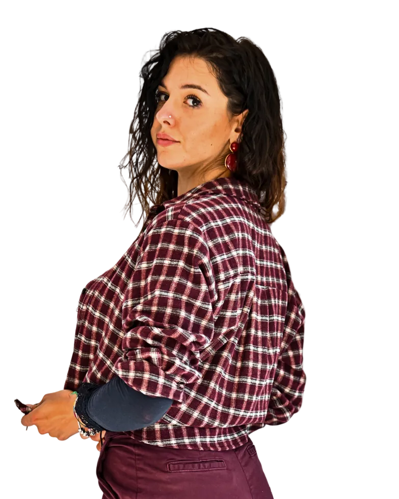 CAMICIA A QUADRI BORGOGNA in paleTTe. abbigliamento