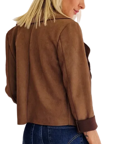 GIACCA IN CAMOSCIO MARRONE in paleTTe. abbigliamento