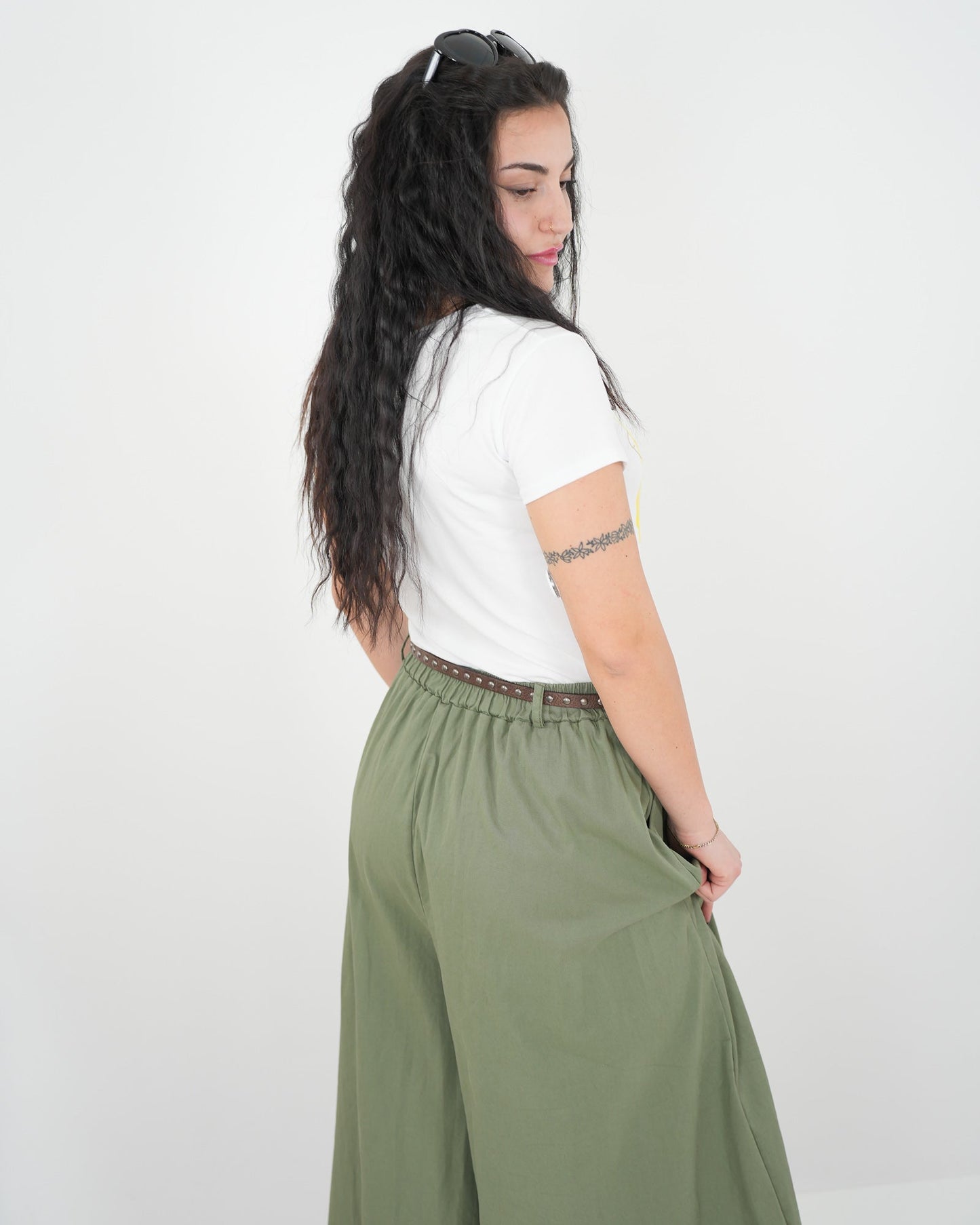 PANTAGONNA "Anita" VERDE in paleTTe. abbigliamento