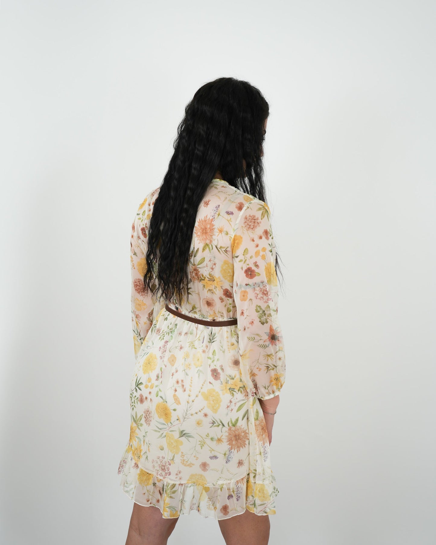 ABITO CORTO FLOREALE "Kelly" GIALLO in paleTTe. abbigliamento