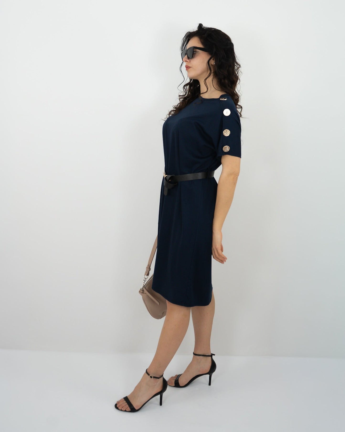 VESTITO DETTAGLIO MANICA - blu in paleTTe. abbigliamento