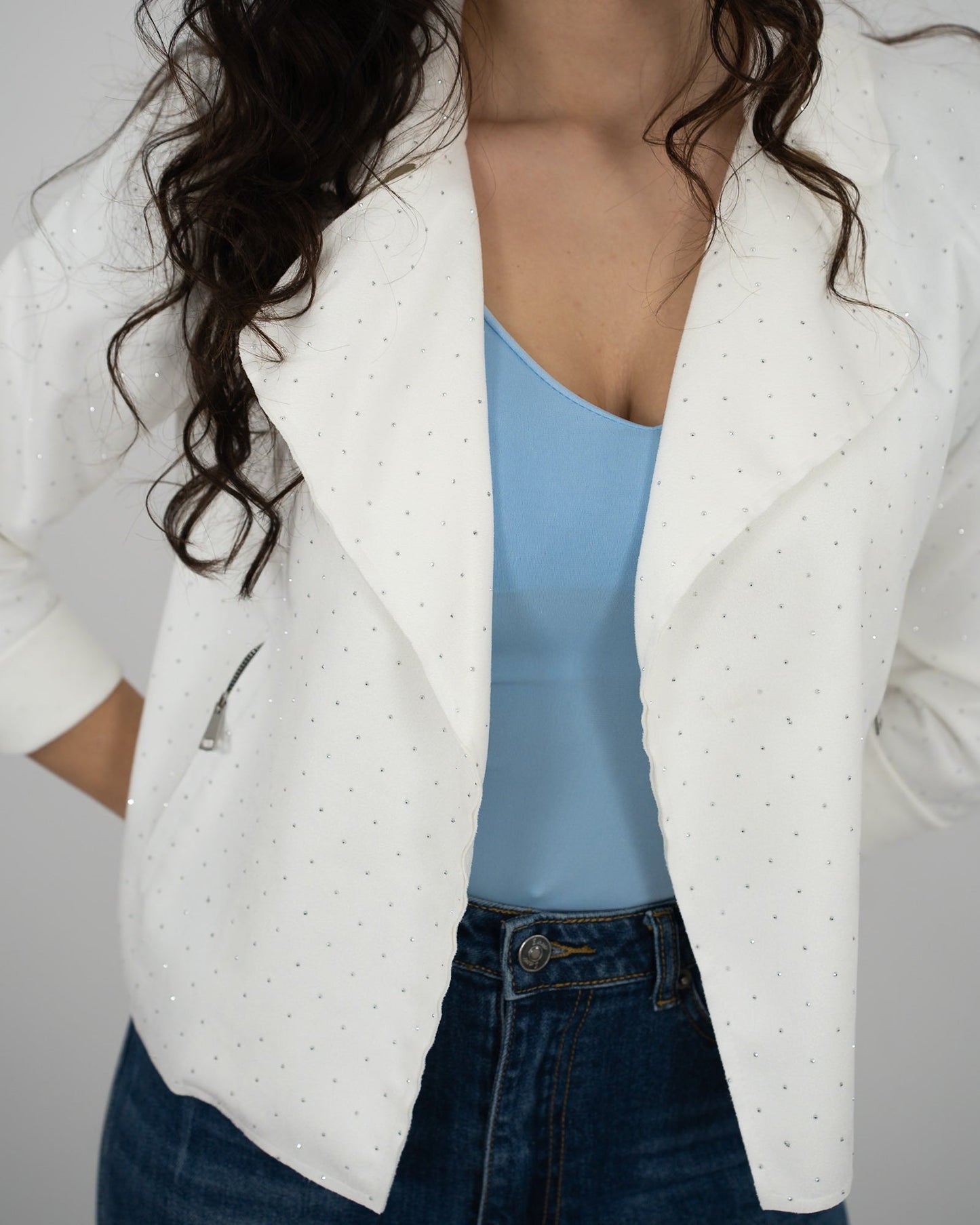 GIACCA STRASS - bianco in paleTTe. abbigliamento