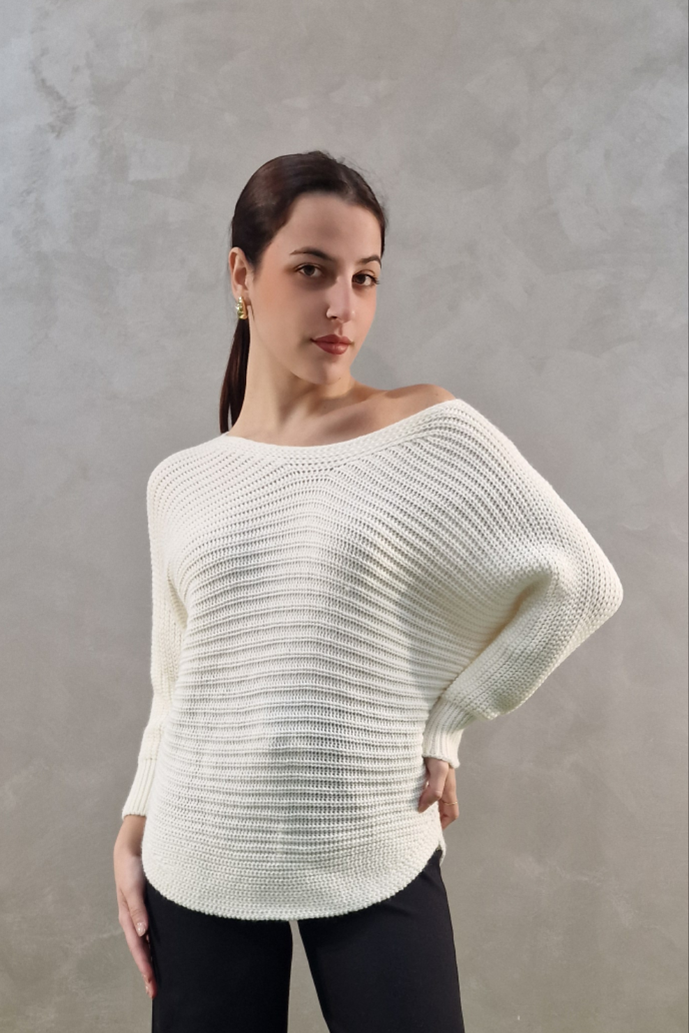 MAGLIONE FILO CON COLLO AMPIO vari colori