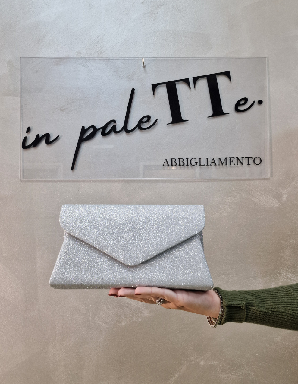 BORSA GLITTER SILVER/GOLD - in paleTTe. abbigliamento