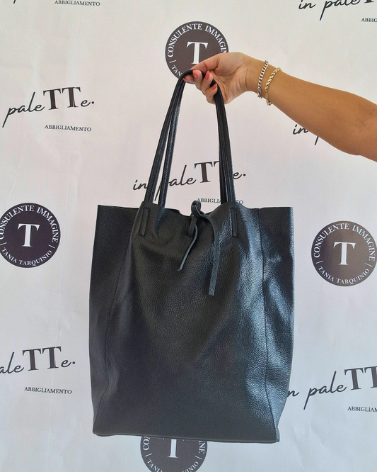 BORSA "ALISON" IN PELLE NERA