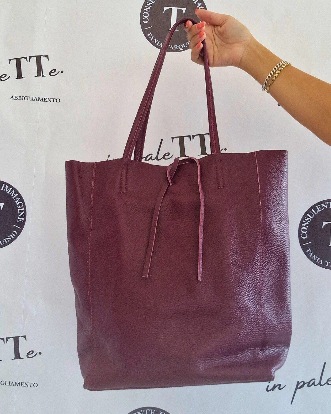 BORSA "ALISON" IN PELLE BORGOGNA