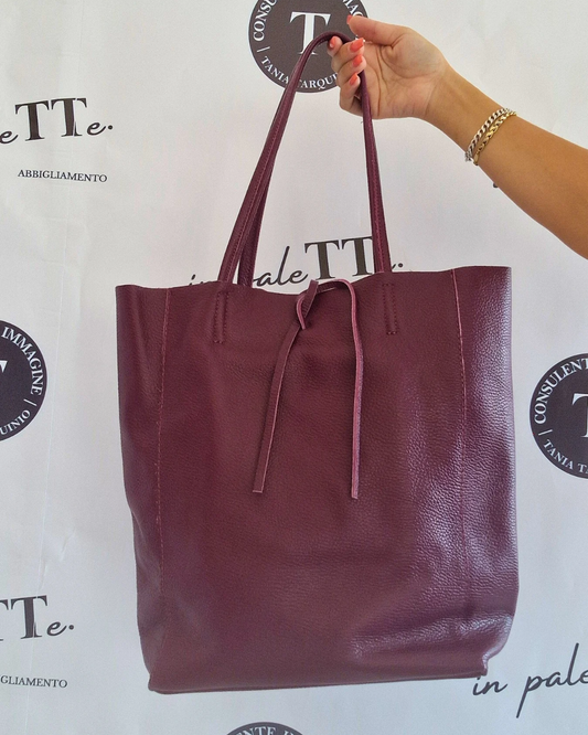 BORSA "ALISON" IN PELLE BORGOGNA