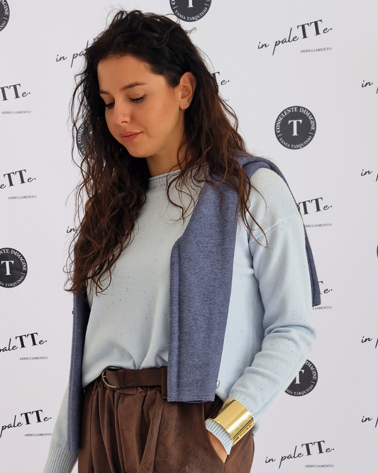 PULL MINI STRASS - AZZURRO in paleTTe. abbigliamento