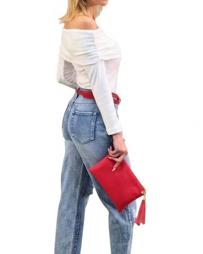 JEANS CON STRAPPI in paleTTe. abbigliamento