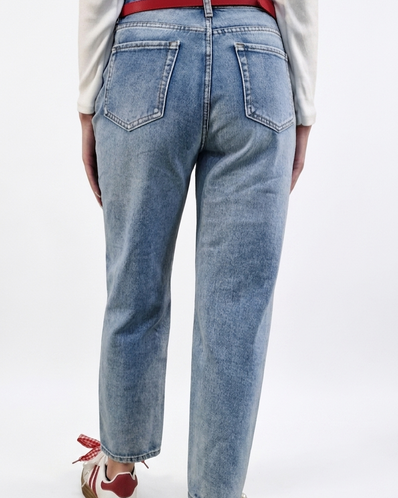 JEANS "Paris" CON STRAPPI in paleTTe. abbigliamento