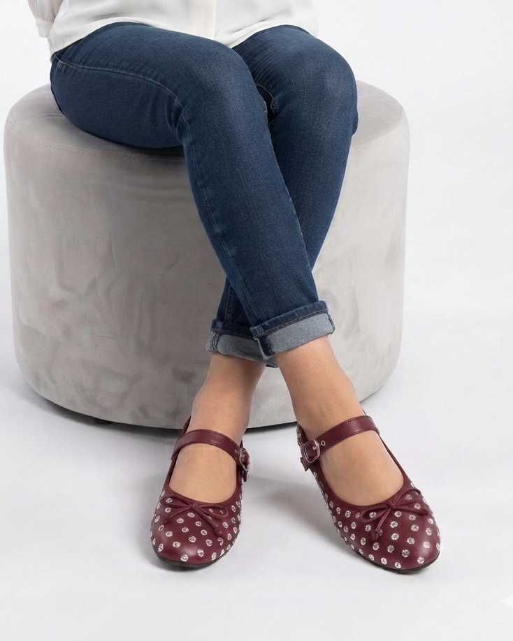 Ballerine Donna con Strass | Scarpe Basse a Cinturino in paleTTe. abbigliamento