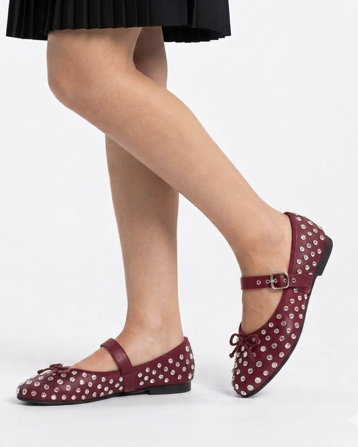 Ballerine Donna con Strass | Scarpe Basse a Cinturino in paleTTe. abbigliamento