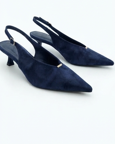Décolleté Slingback con Tacco Medio blu| Scarpe eleganti  Donna in paleTTe. abbigliamento