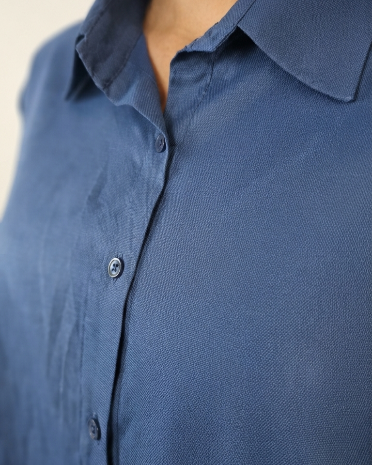 Camicia oversize Asimmetrica Blu in paleTTe. abbigliamento