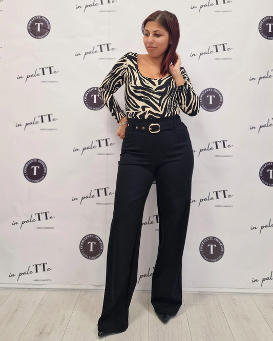 PANTALONE PUNTO MILANO CON CINTURA vari colori in paleTTe. abbigliamento
