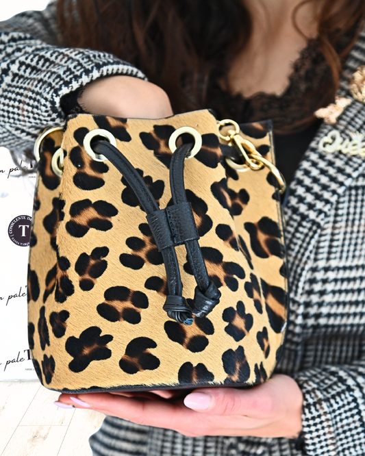 BORSA A SECCHIELLO - ANIMALIER in paleTTe. abbigliamento