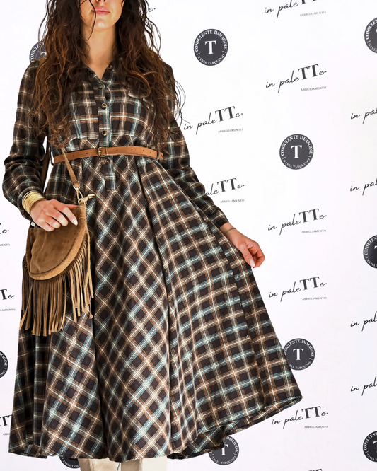 ABITO "CLARISSA" CON CINTURA in paleTTe. abbigliamento