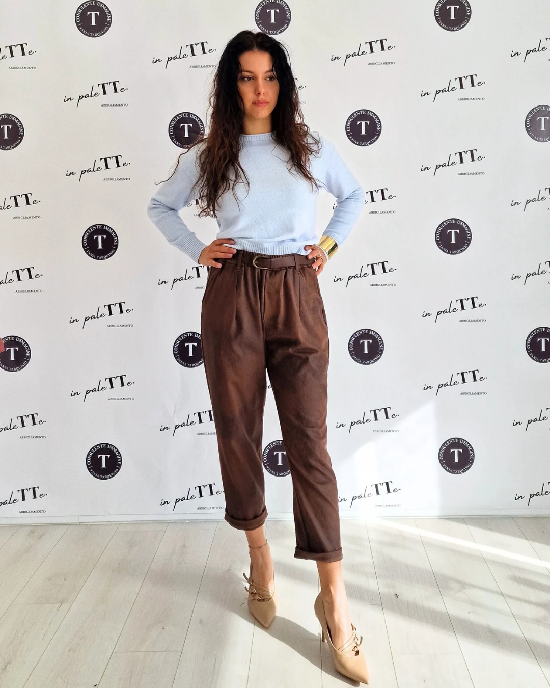 PANTALONE IN ECOPELLE EFFETTO SCAMOSCIATO in paleTTe. abbigliamento