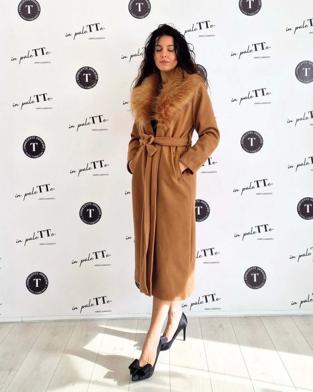 CAPPOTTO LUNGO "GIADA" CAMMELLO in paleTTe. abbigliamento