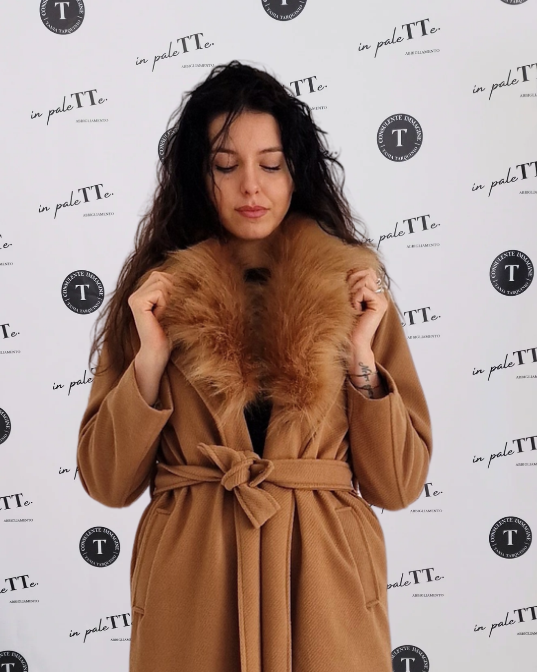 CAPPOTTO LUNGO "GIADA" CAMMELLO in paleTTe. abbigliamento