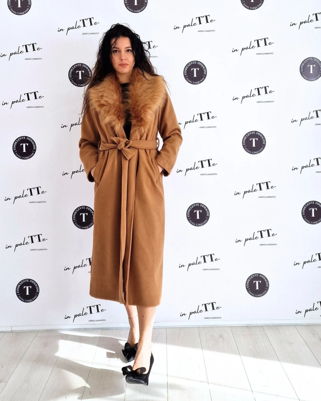 CAPPOTTO LUNGO "GIADA" CAMMELLO in paleTTe. abbigliamento