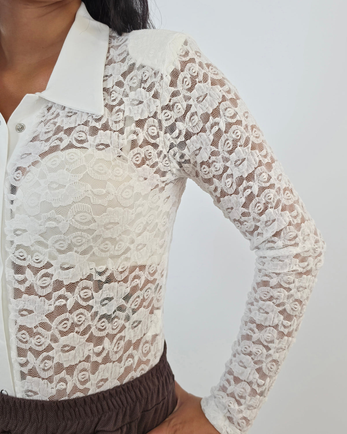 Camicia Body in tulle - bianco in paleTTe. abbigliamento