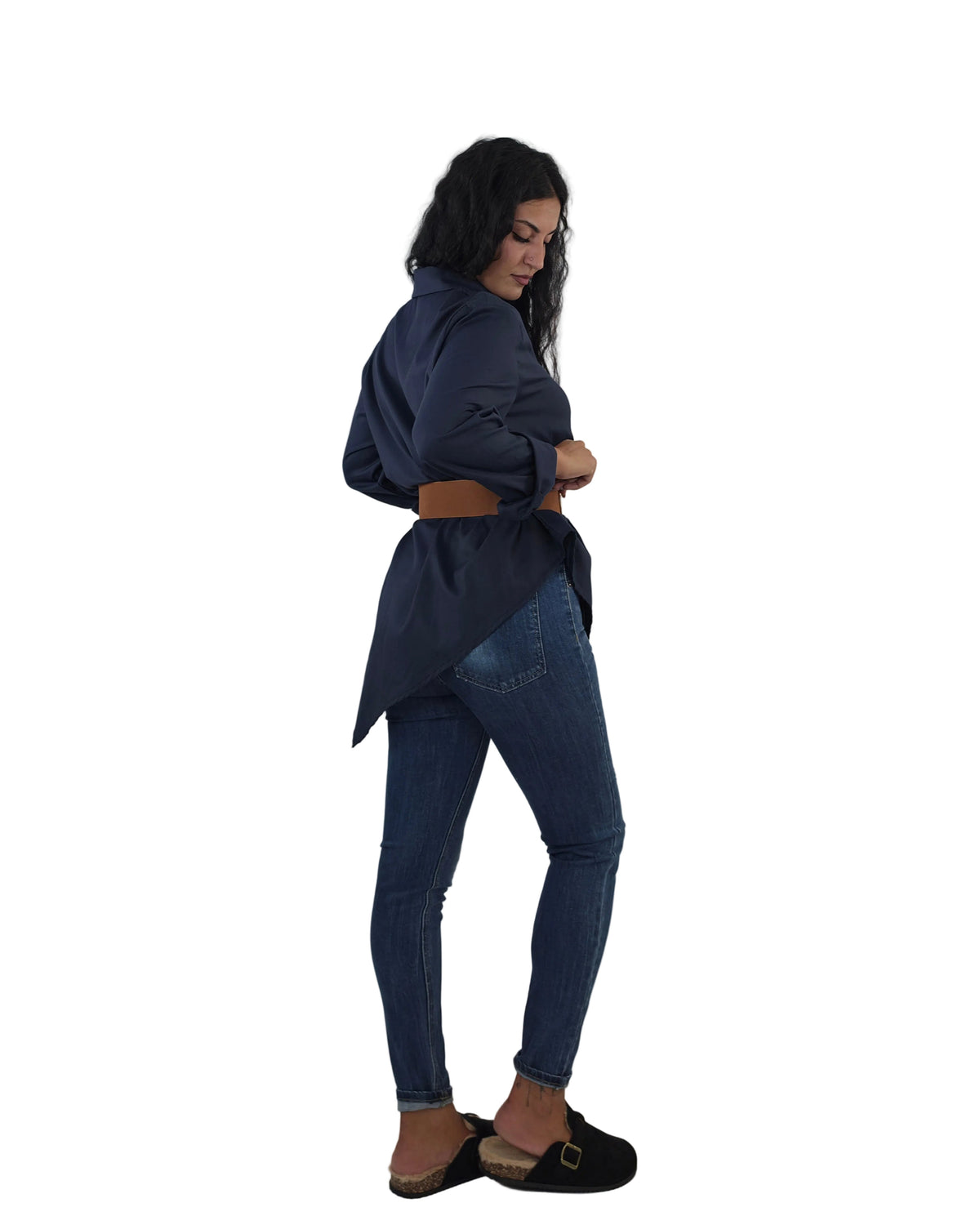 Camicia oversize Asimmetrica Blu in paleTTe. abbigliamento