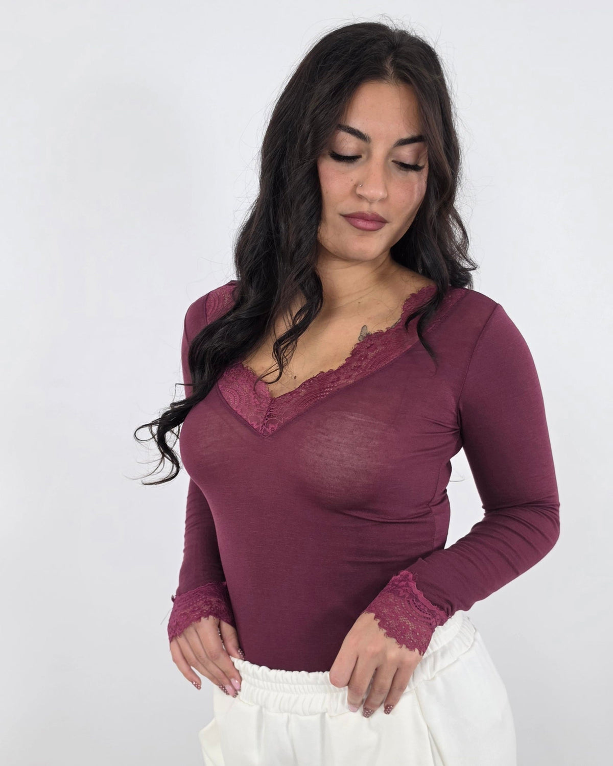Maglia misto cashmere in paleTTe. abbigliamento