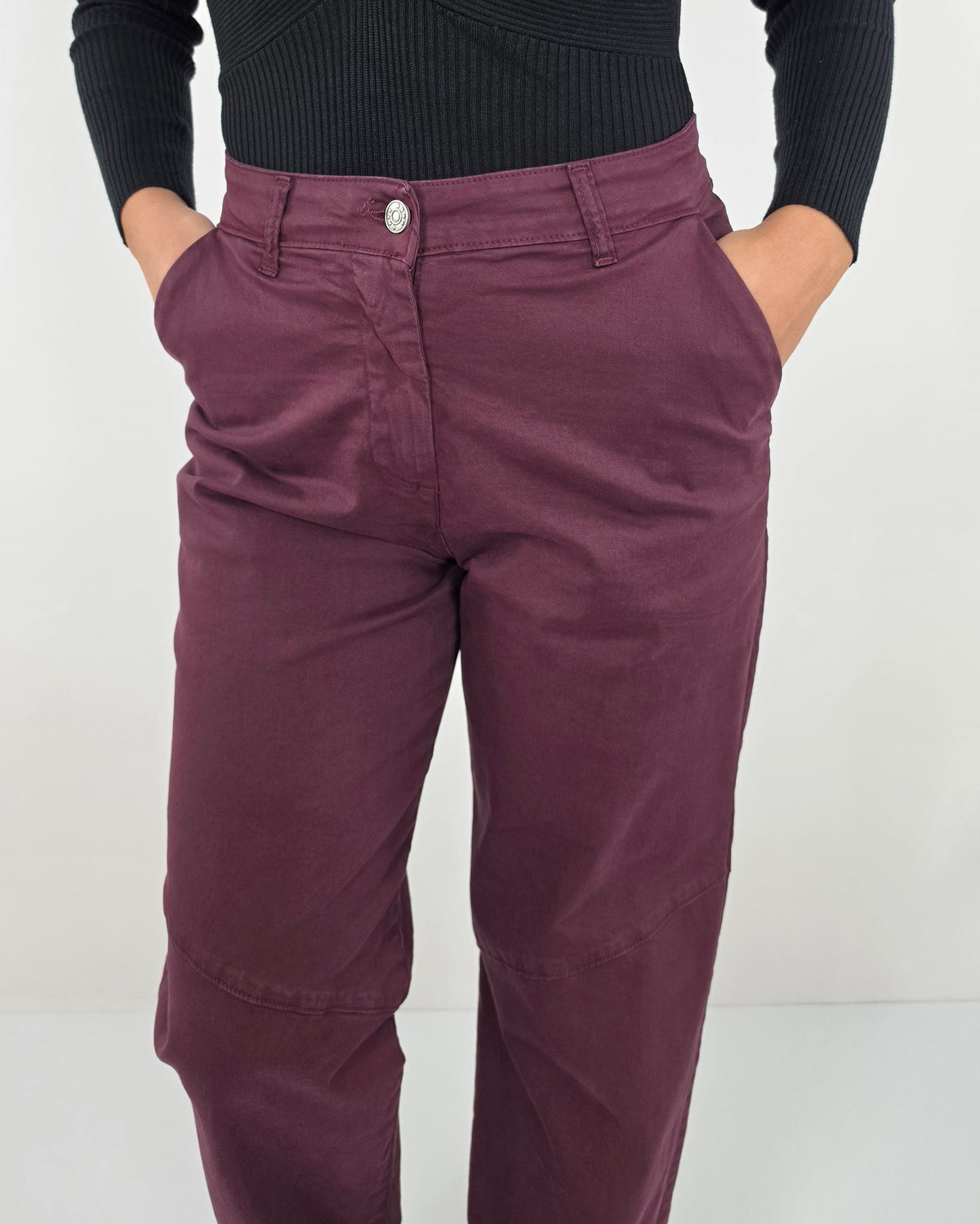 PANTALONE CON RISVOLTO EFFETTO VELLUTO in paleTTe. abbigliamento