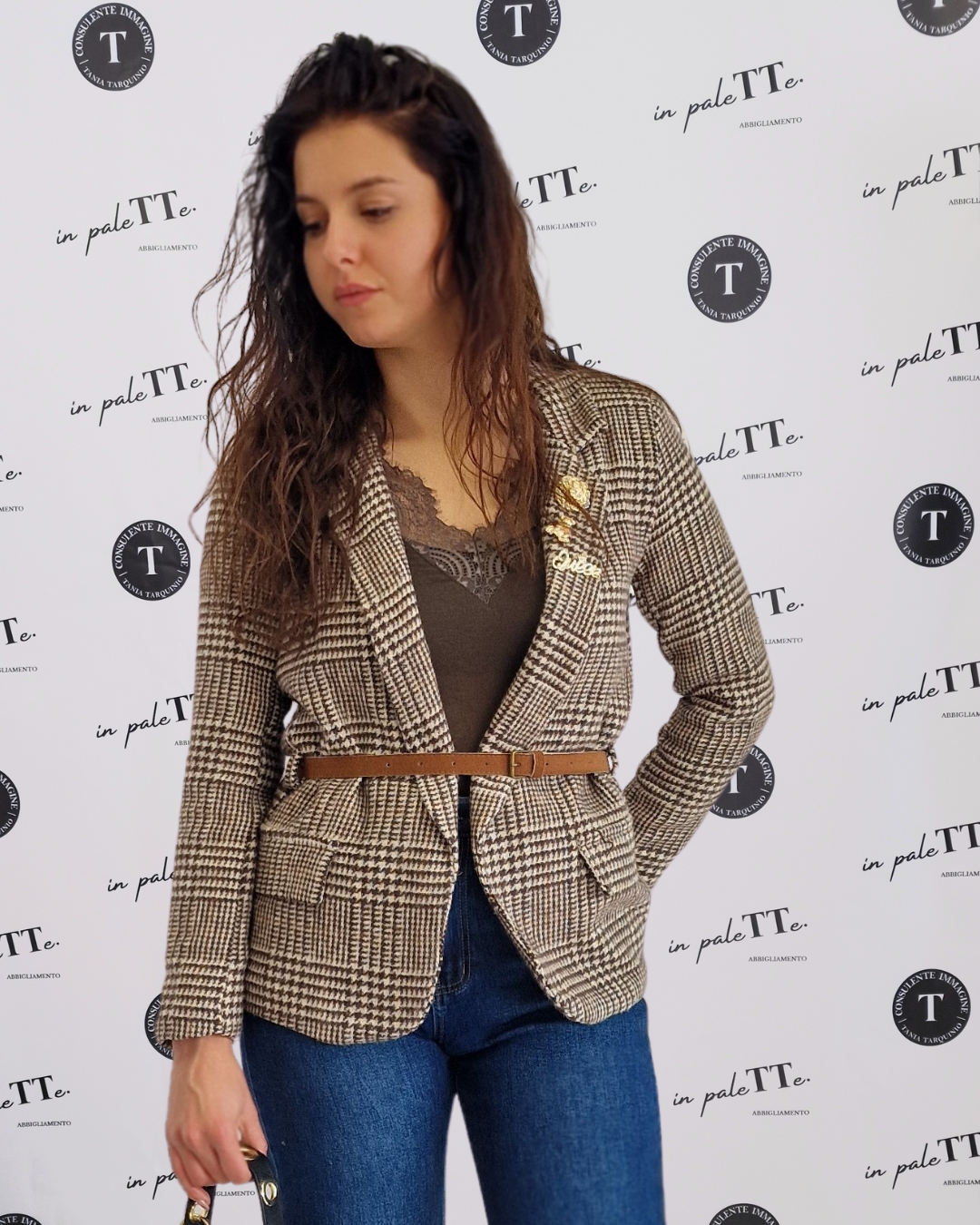 GIACCA CON SPILLE E CINTURA - MARRONE in paleTTe. abbigliamento