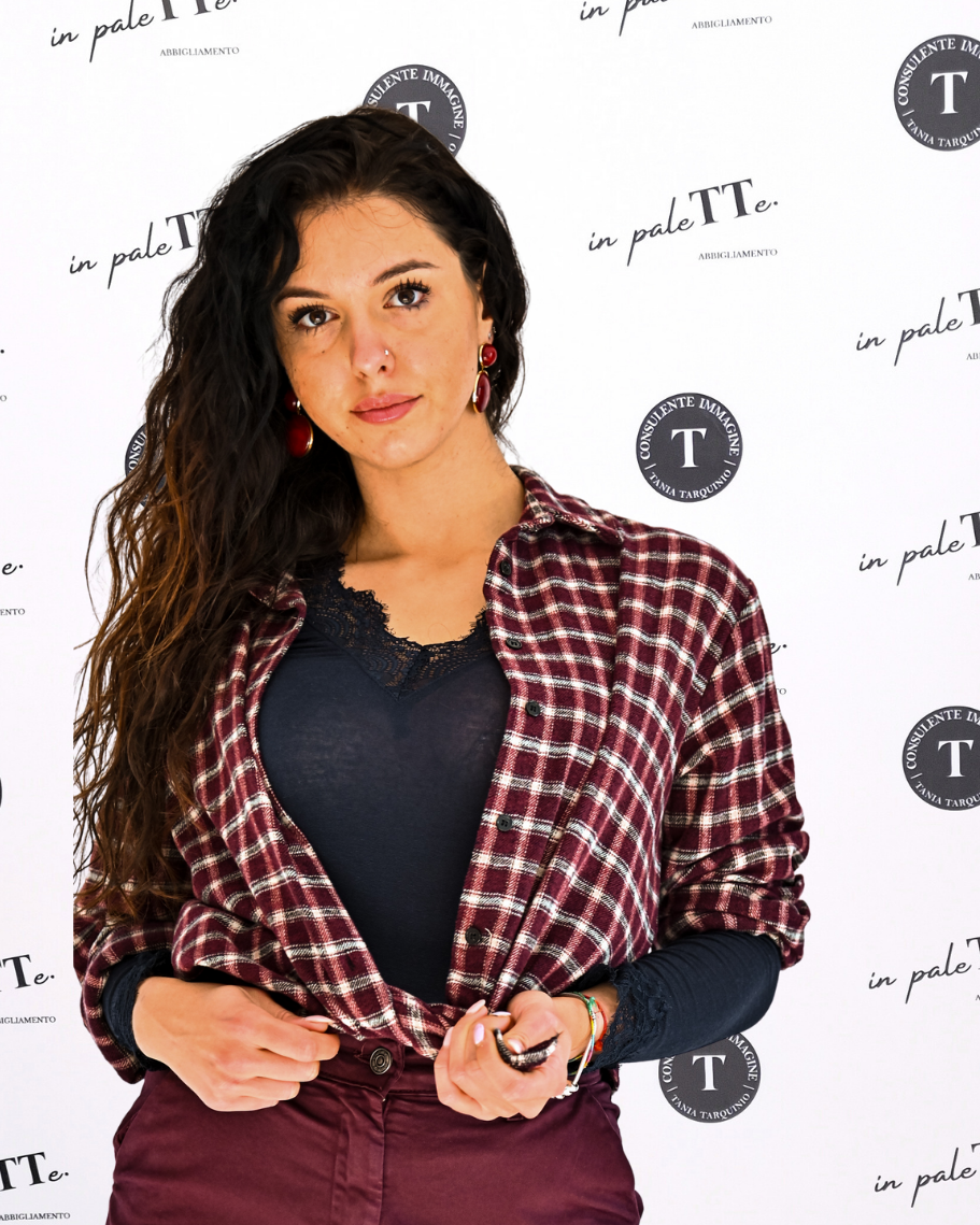 CAMICIA A QUADRI BORGOGNA in paleTTe. abbigliamento