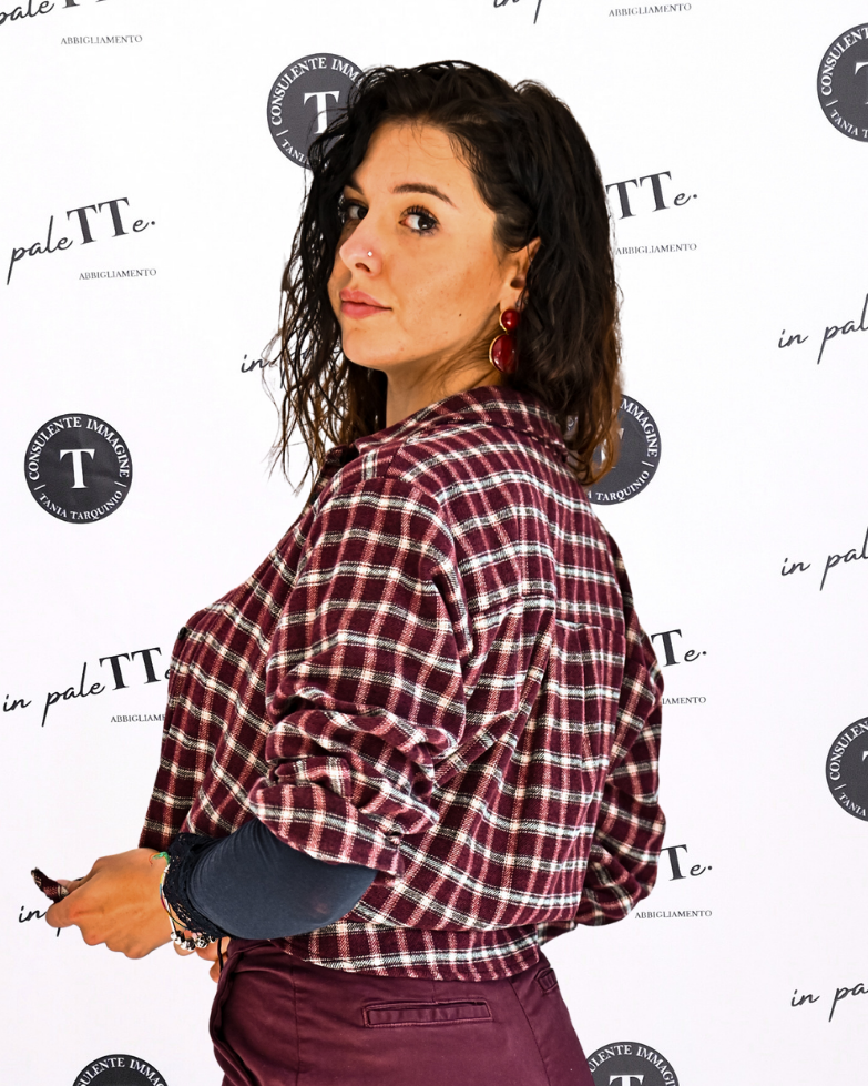 CAMICIA A QUADRI BORGOGNA in paleTTe. abbigliamento