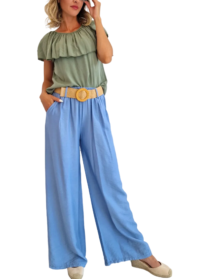 PANTALONE CON CINTURA - vari colori in paleTTe. abbigliamento