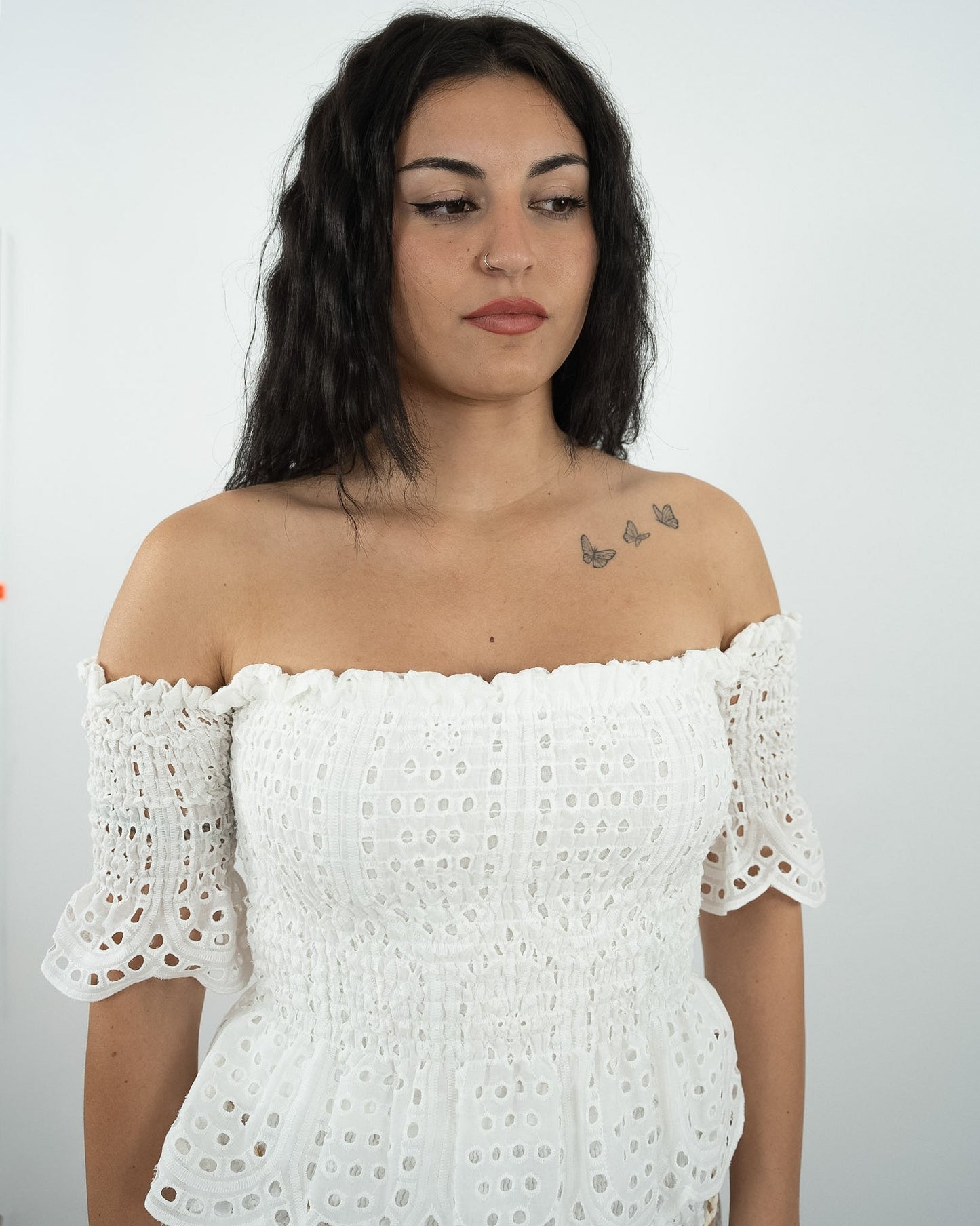 TOP BIANCO IN SANGALLO in paleTTe. abbigliamento