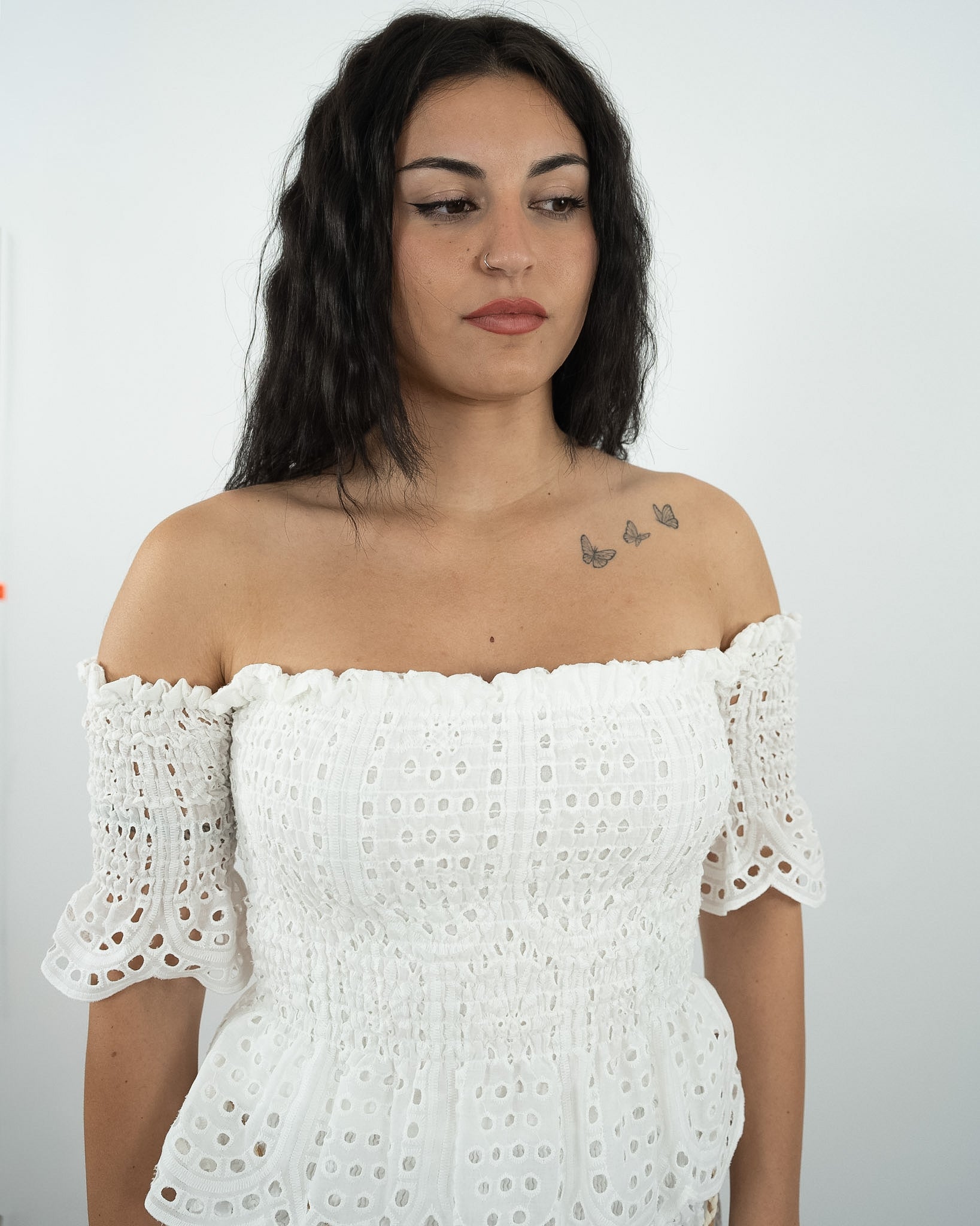 TOP BIANCO IN SANGALLO in paleTTe. abbigliamento