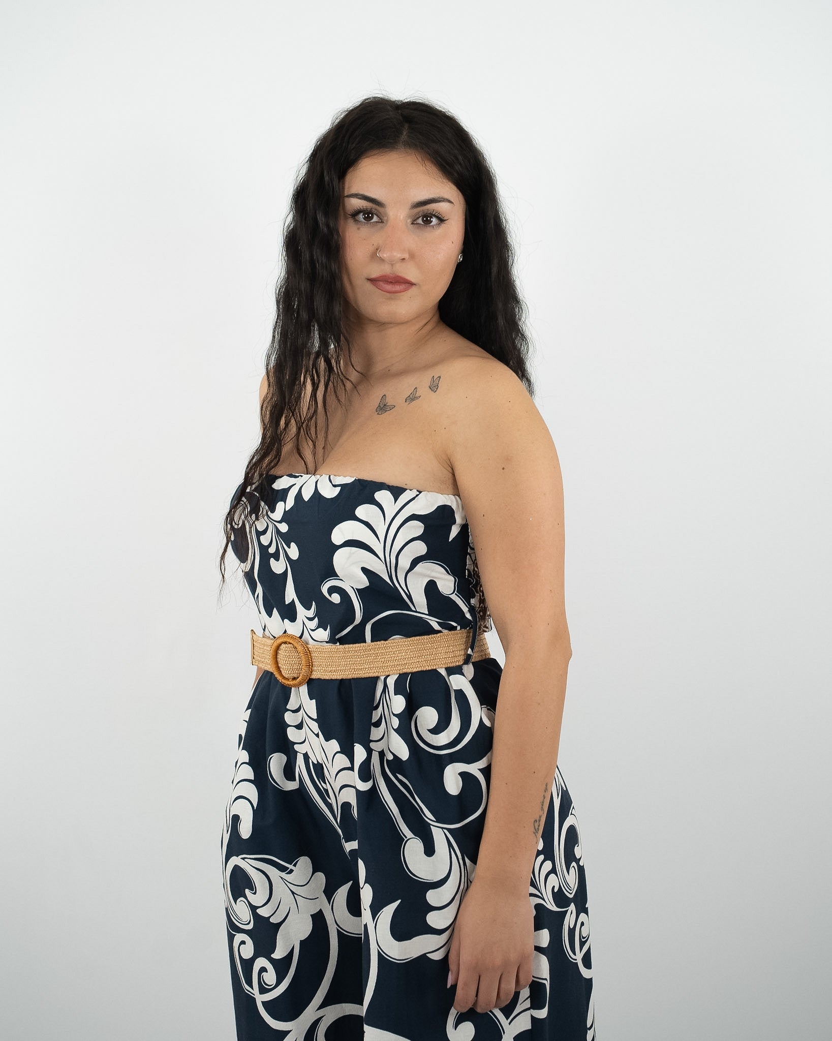TUTA JUMPSUIT A FASCIA CON STAMPA- vari colori in paleTTe. abbigliamento