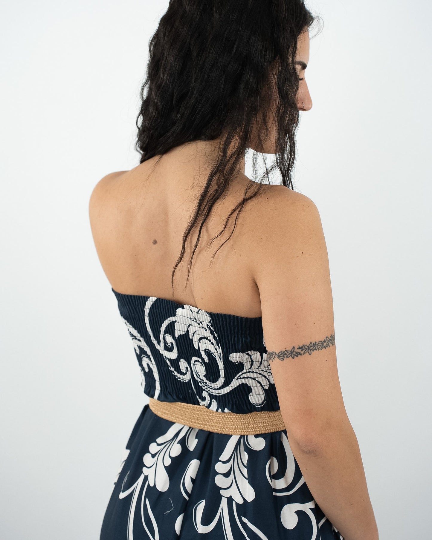 TUTA JUMPSUIT A FASCIA CON STAMPA- vari colori in paleTTe. abbigliamento