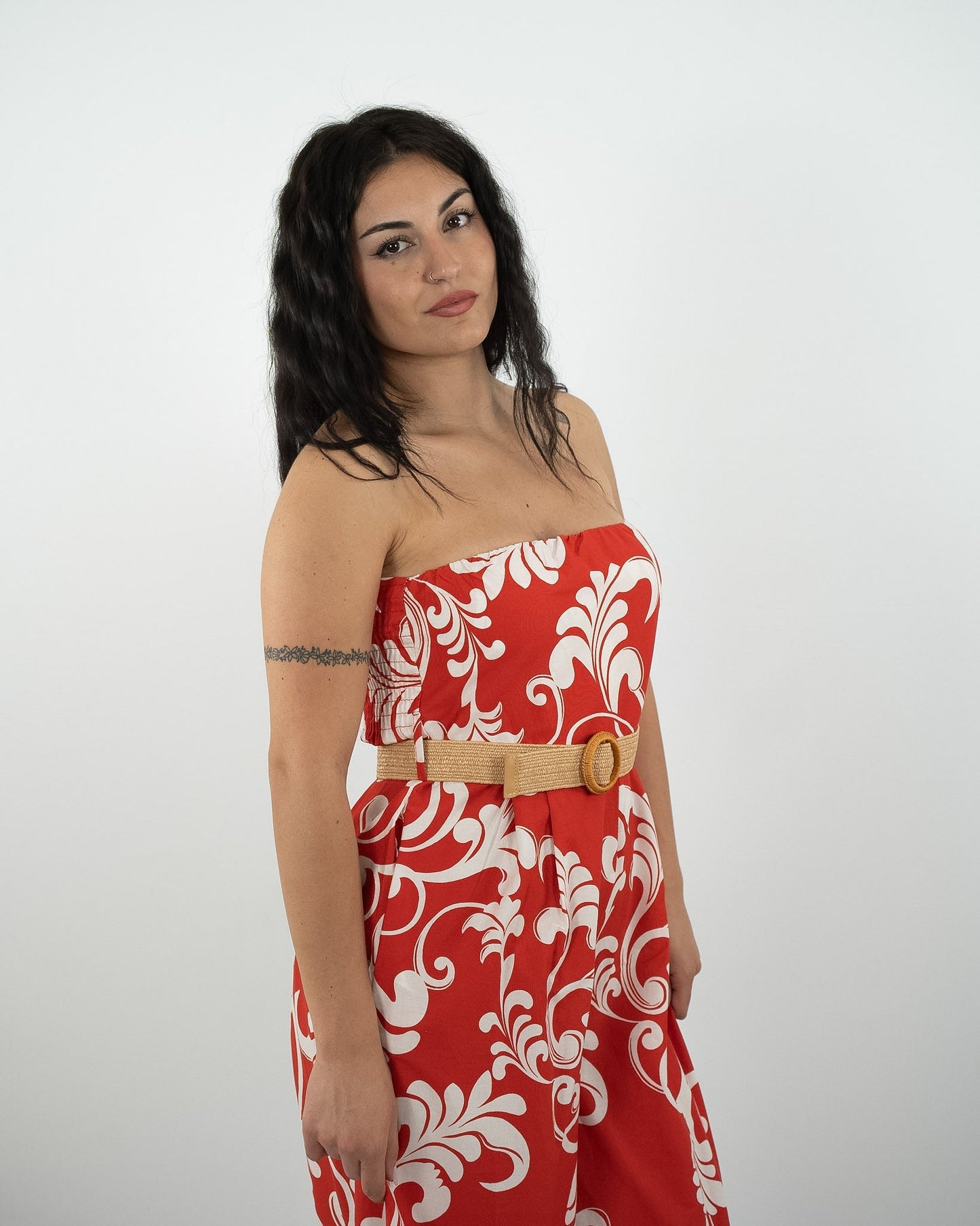 TUTA JUMPSUIT A FASCIA CON STAMPA- vari colori in paleTTe. abbigliamento