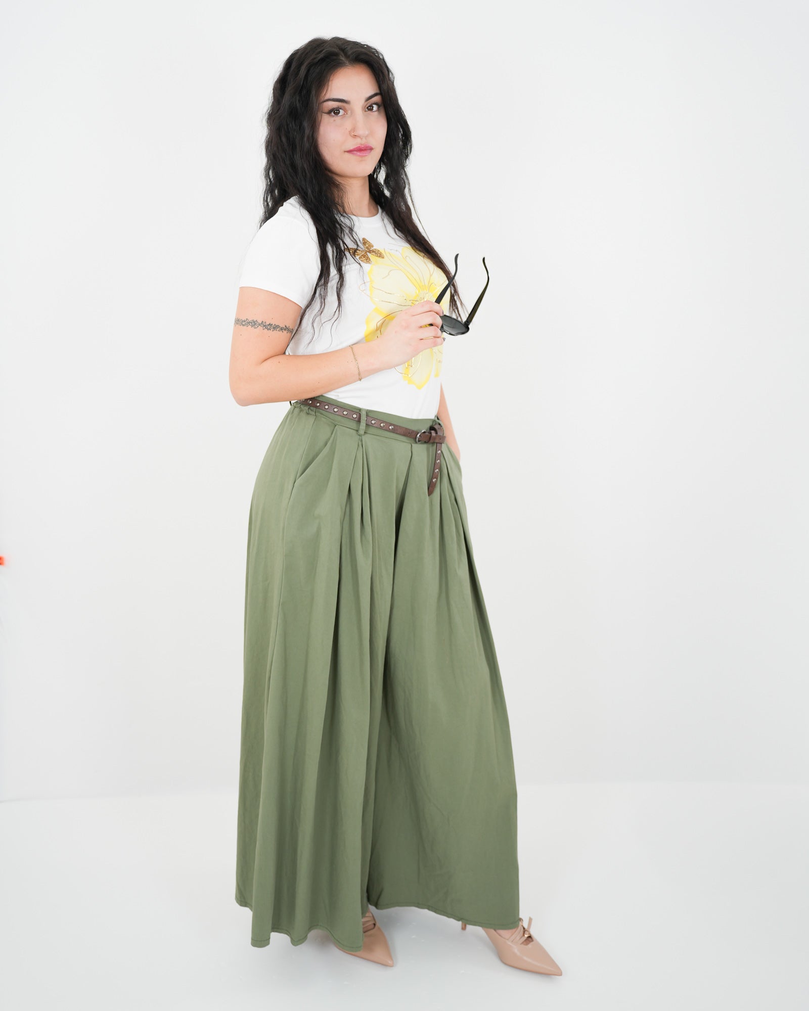 PANTAGONNA "Anita" VERDE in paleTTe. abbigliamento