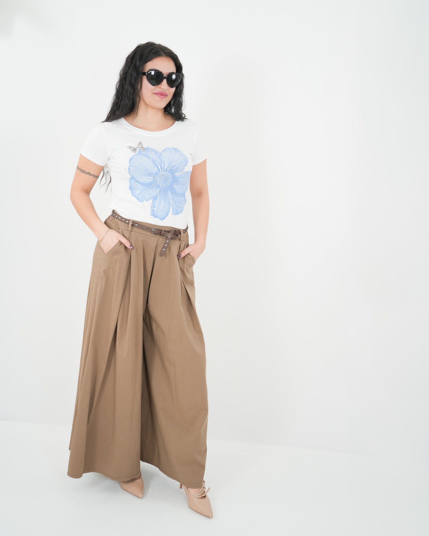 PANTAGONNA "Anita" MARRONE in paleTTe. abbigliamento