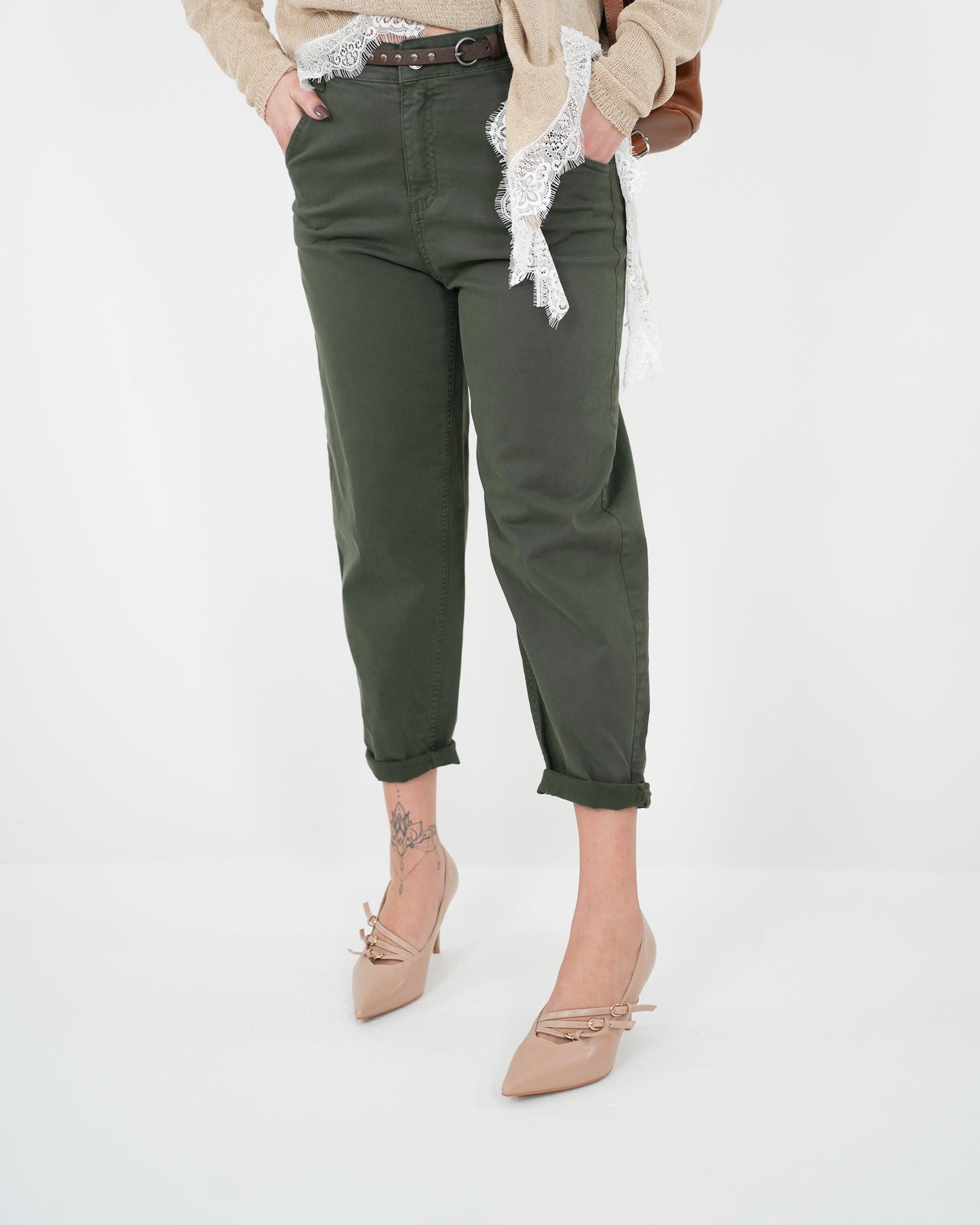 PANTALONE "Olimpia" VERDE in paleTTe. abbigliamento