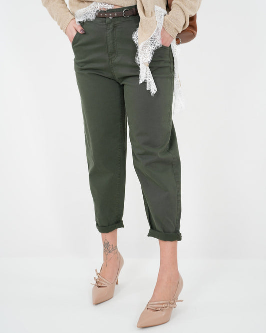 PANTALONE "Olimpia" VERDE in paleTTe. abbigliamento