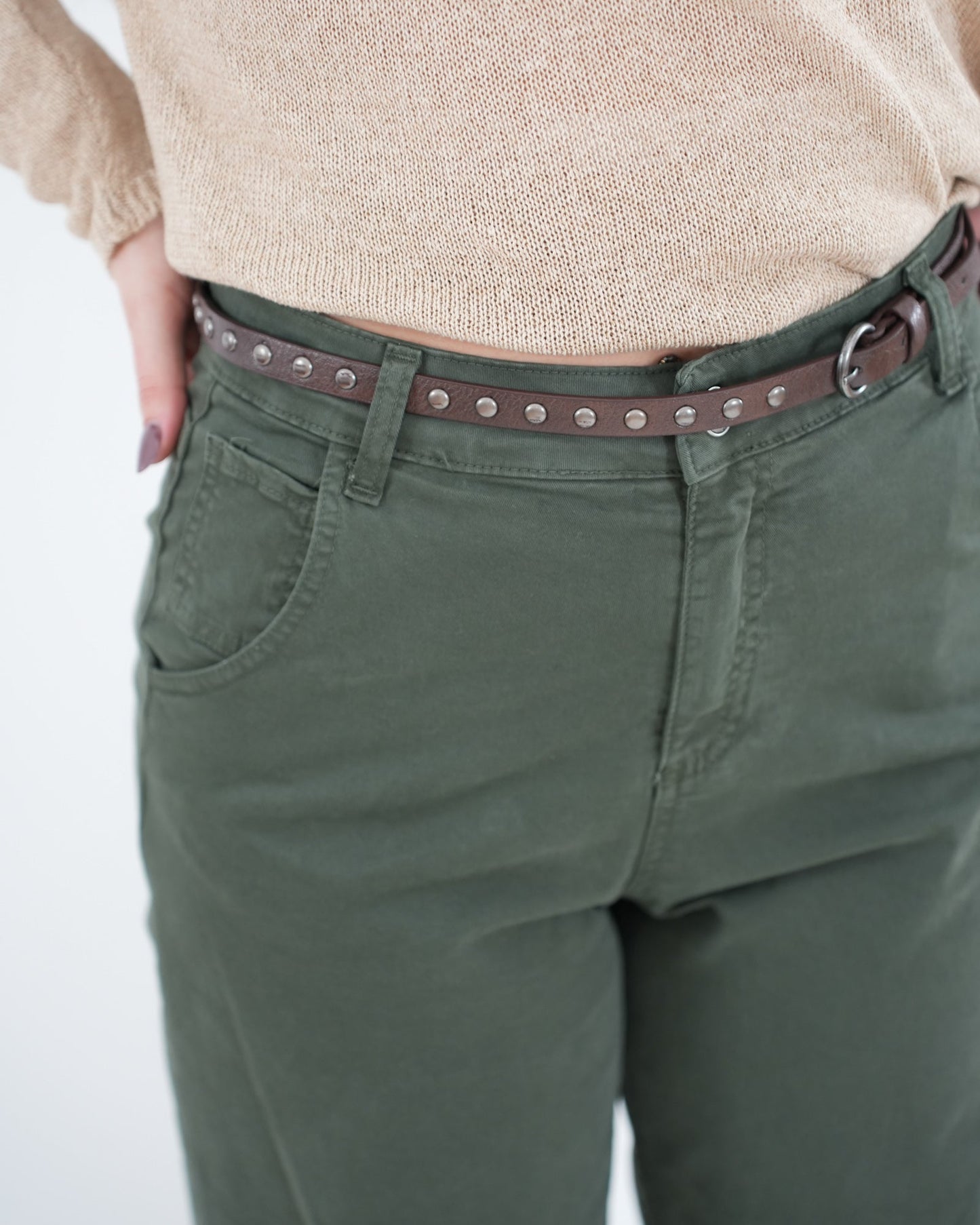 PANTALONE "Olimpia" VERDE in paleTTe. abbigliamento