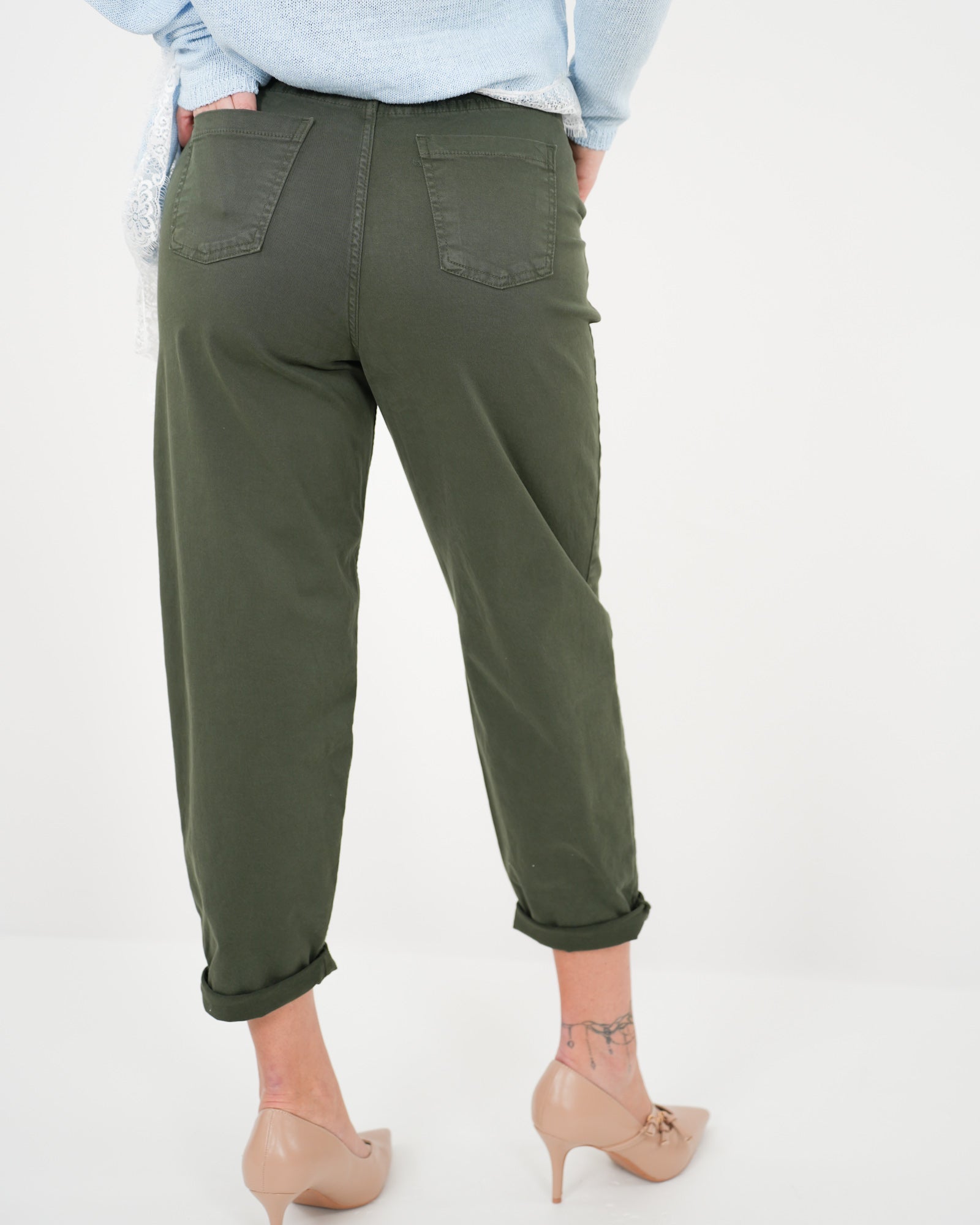 PANTALONE "Olimpia" VERDE in paleTTe. abbigliamento